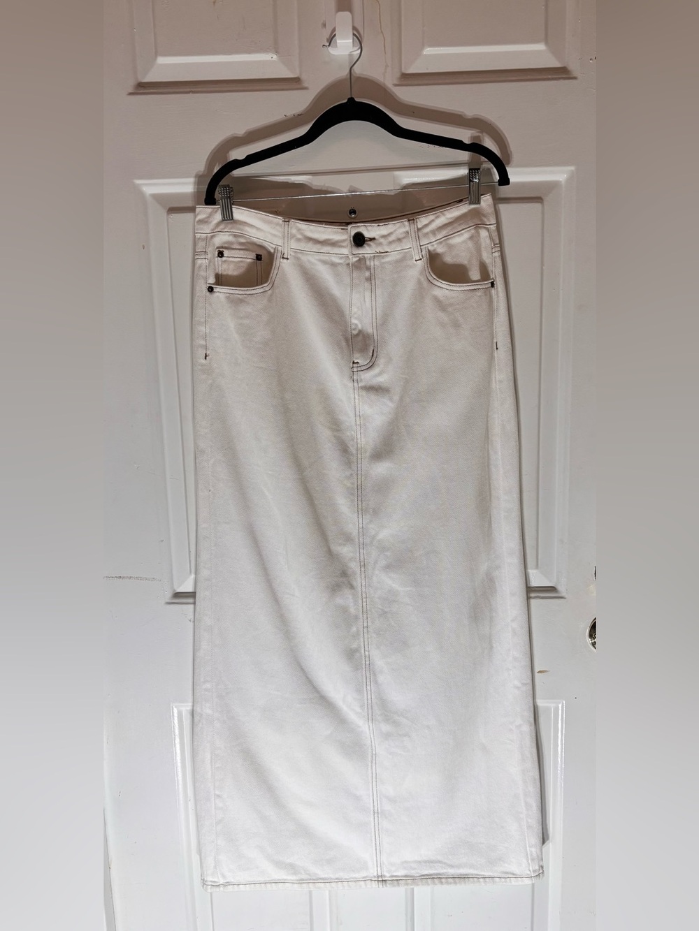 Dissh Women's White Denim Maxi Skirt Size 10